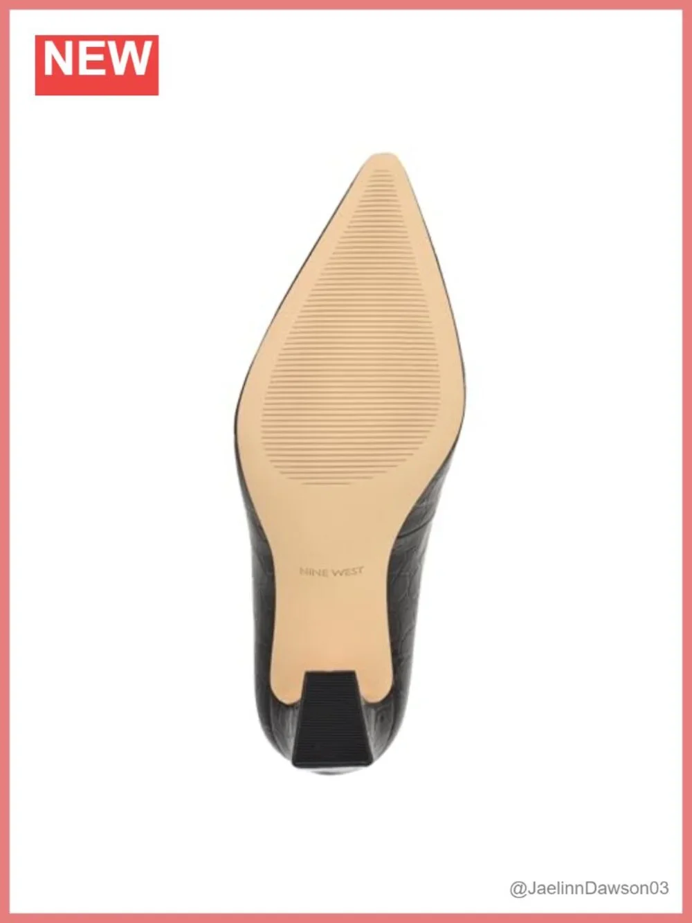 Nine West Tamant Pump Faux Leather Pointed Toe Block Heel Slip On